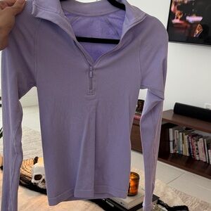 Lavender Quarter-Zip Women's Top